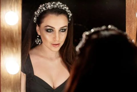 Creative portrait of model in studio.  Stock Photos