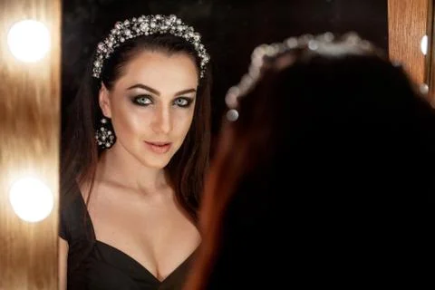 Creative portrait of model in studio.  Foto stock