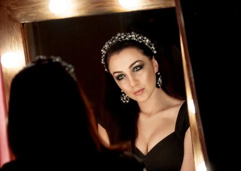 Creative portrait of model in studio. Style, fashion, beauty.  Stock Photos