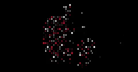 Creative Post-Conceptual Video Showing Orbiting Circles Creating Danish Map Stock Footage 317935635