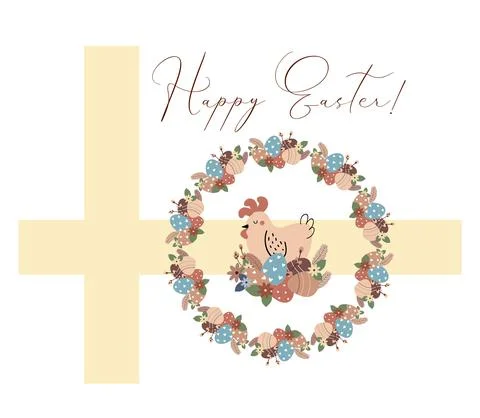 Creative postcard for Easter holiday Stock Illustration