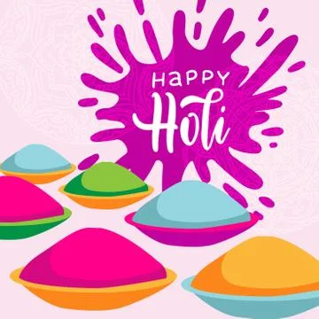 Creative Poster, Banner or Flyer design with dry powder colours for Indian Fe Stock Illustration