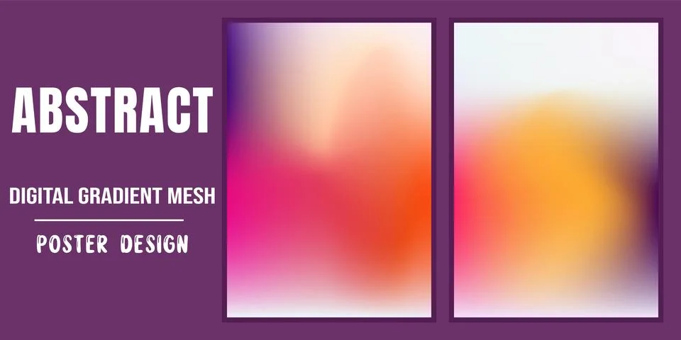 A creative poster design featuring two vertical panels with smooth, vibrant d Stock Illustration