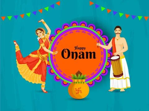Creative poster or banner design with illustration of woman classical dance.. Stock Illustration