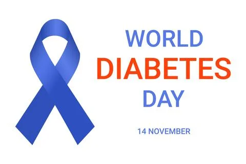 Creative poster or banner of world diabetes day with awareness ribbon Stock-Illustration