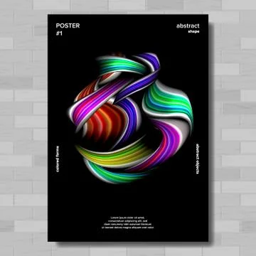 Creative Poster . Tech Futuristic Banner. Acrylic Texture. Illustration Stock Illustration