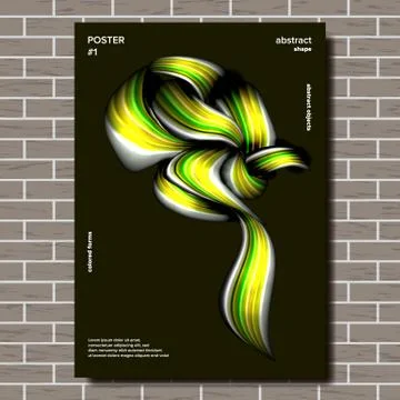 Creative Poster Vector. Digital Composition. Abstract Colorful Liquid And Fluid Illustrazione stock