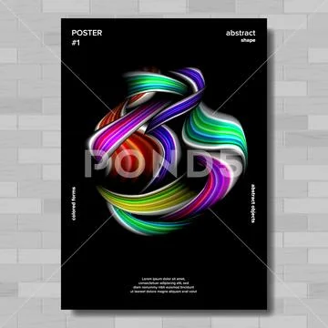 Creative Poster Vector. Tech Futuristic Banner. Acrylic Texture. Illustration Stock Illustration