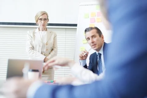 Creative presentation with sticky notes Stock Photos