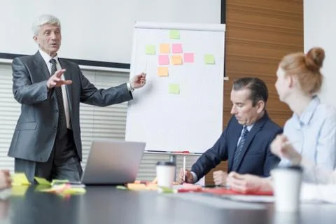 Creative presentation with sticky notes Stock Photos