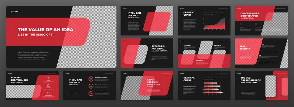 Creative presentation template set for business Stock Illustration