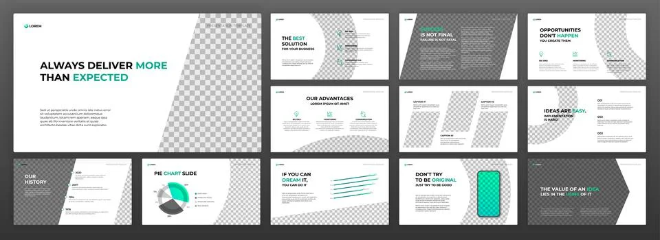 Creative presentation template set for business Stock Illustration