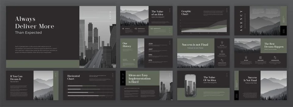 Creative presentation template set Stock Illustration