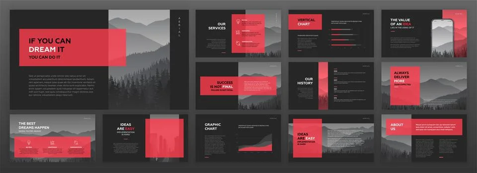 Creative presentation templates design for business and construction. Stock Illustration