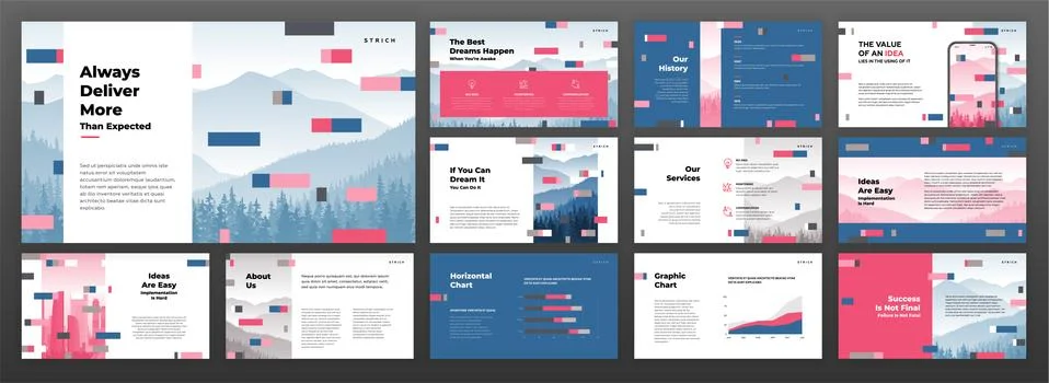 Creative presentation templates set for business Stock Illustration