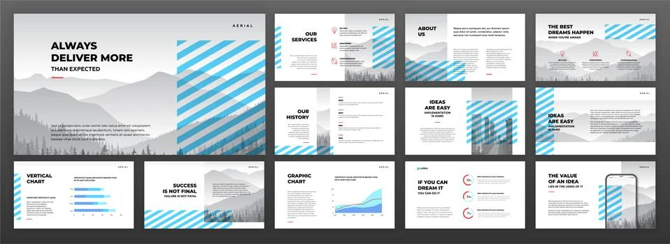 Creative presentation templates set for business Stock Illustration
