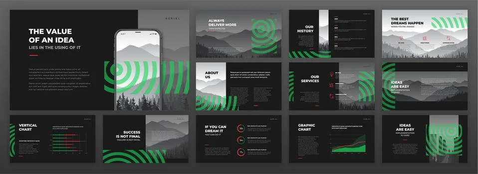 Creative presentation templates set for business Stock Illustration