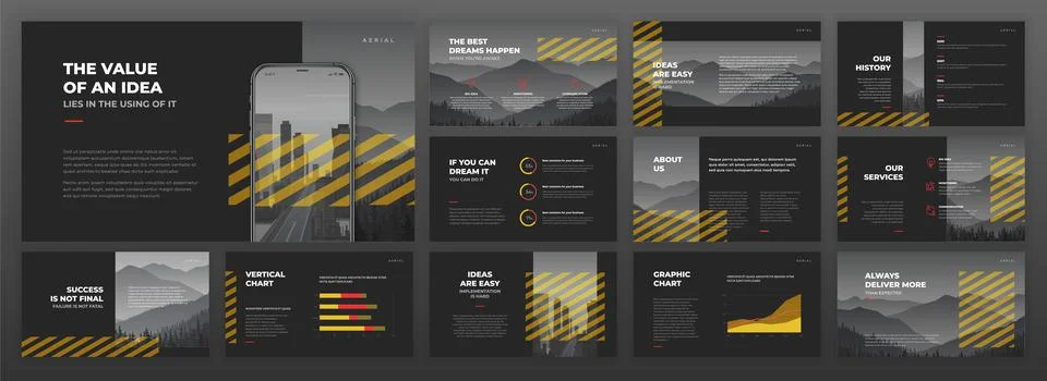 Creative presentation templates set for business Stock Illustration