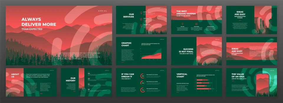 Creative presentation templates set for business Stock Illustration