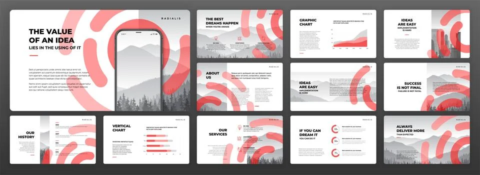 Creative presentation templates set for business Stock Illustration