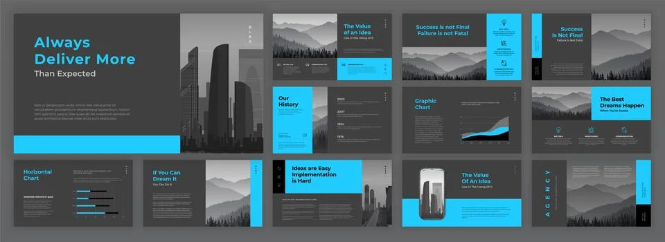 Creative presentation templates set for business Stock Illustration