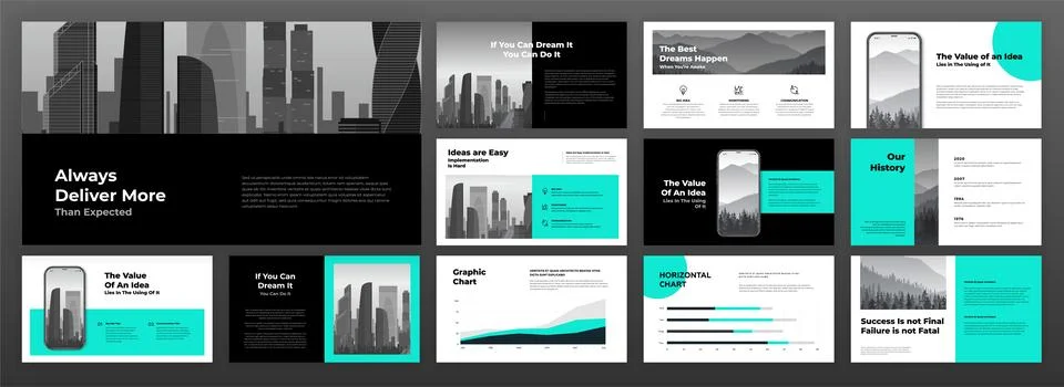 Creative presentation templates set for business Stock Illustration