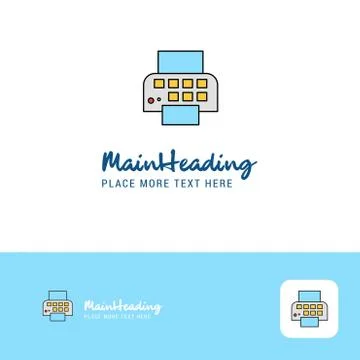 Creative Printer Logo Design. Flat color Logo place for Tagline. Vector Illus Stock Illustration