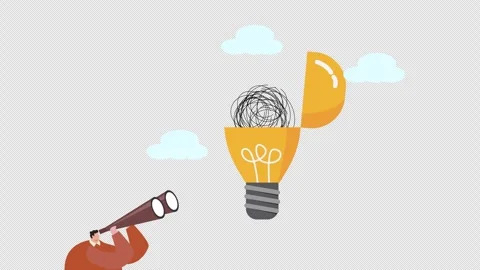 Creative problem-solving animation observing tangled thoughts transform Stock Footage 346440125