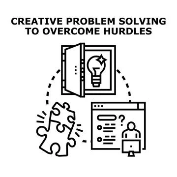 Creative problem solving finding innovative business solutions Stock Illustration