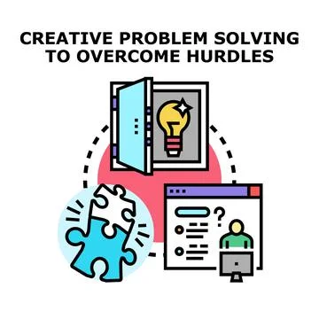 Creative problem solving finding innovative business solutions Stock Illustration