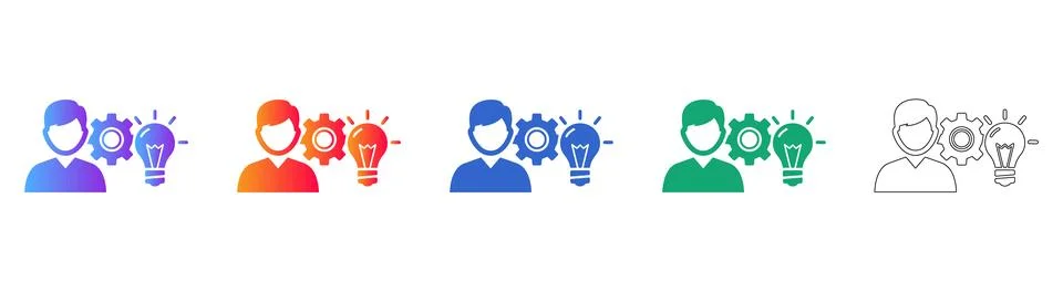 Creative Problem Solving Icon Set Stock Illustration