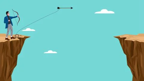 Creative problem solving illustration with the concept of a businessman who.. Stock Illustration