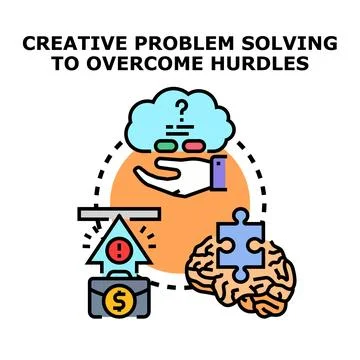 Creative problem solving overcoming business challenges concept Stock Illustration