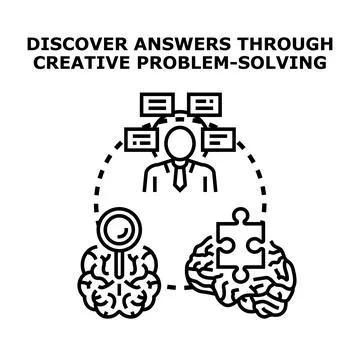 Creative problem solving process finding developing innovative solutions Stockillustratie