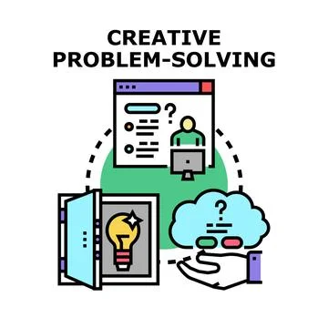 Creative problem solving process finding new business solutions イラスト素材