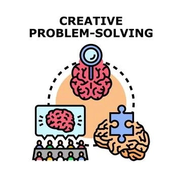 Creative problem solving process finding business solution Stockillustratie