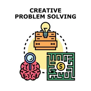 Creative problem solving process finding innovative solutions イラスト素材