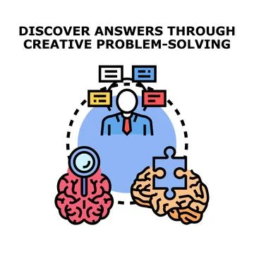 Creative problem solving process finding developing innovative solutions Stock Illustration
