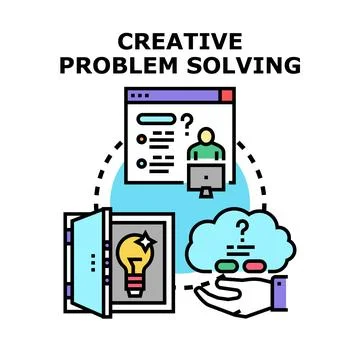 Creative problem solving vector icon illustration concept Stock Illustration