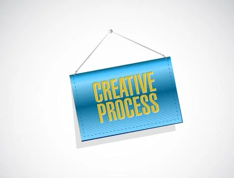 Creative process banner sign concept Stock Illustration