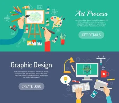 Creative Process Banners Stock Illustration