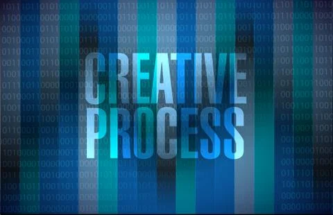 Creative process binary background sign concept Stock Illustration