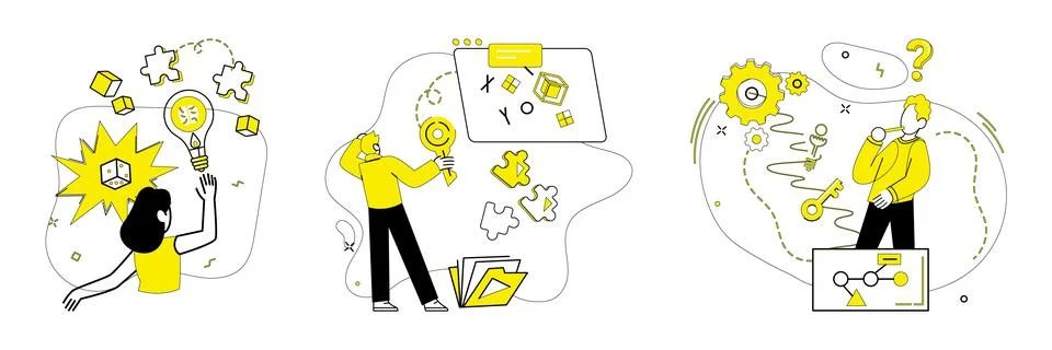 Creative process. Brainstorming is alchemy transforms mundane into nonstandard Stock Illustration