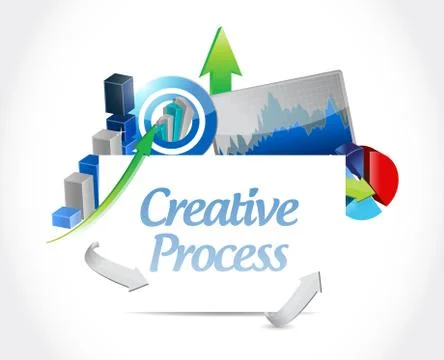 Creative process business chart sign concept Stockillustratie