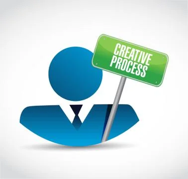 Creative process businessman sign concept Stock Illustration