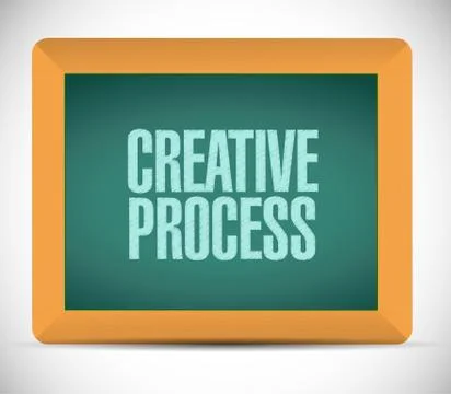 Creative process chalkboard sign concept Stock Illustration
