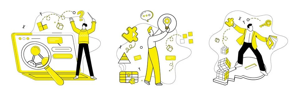 Creative process. Change and development dance together, shaping contours 스톡 일러스트