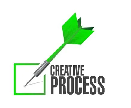Creative process check dart sign concept 스톡 일러스트