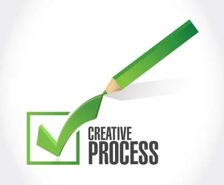 Creative process check mark sign concept イラスト素材