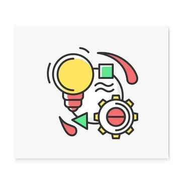 Creative process color icon 스톡 일러스트